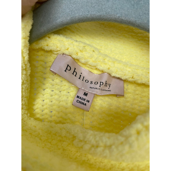 Philosophy Turtleneck Pullover Sweater Yellow Cozy Buttery Soft Pastel Preppy - Picture 4 of 6